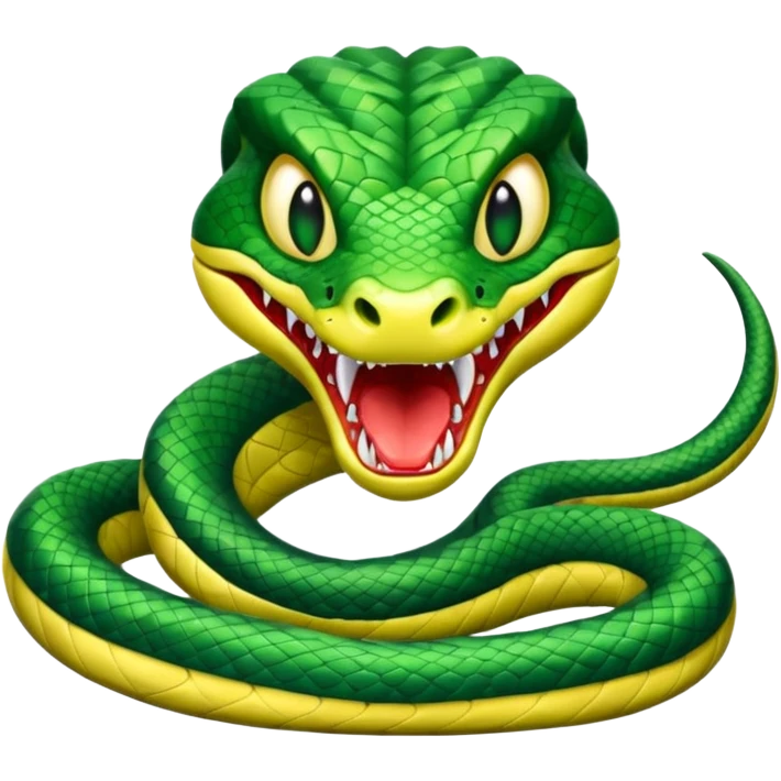 full body of vipers with fangs, front face  emoji