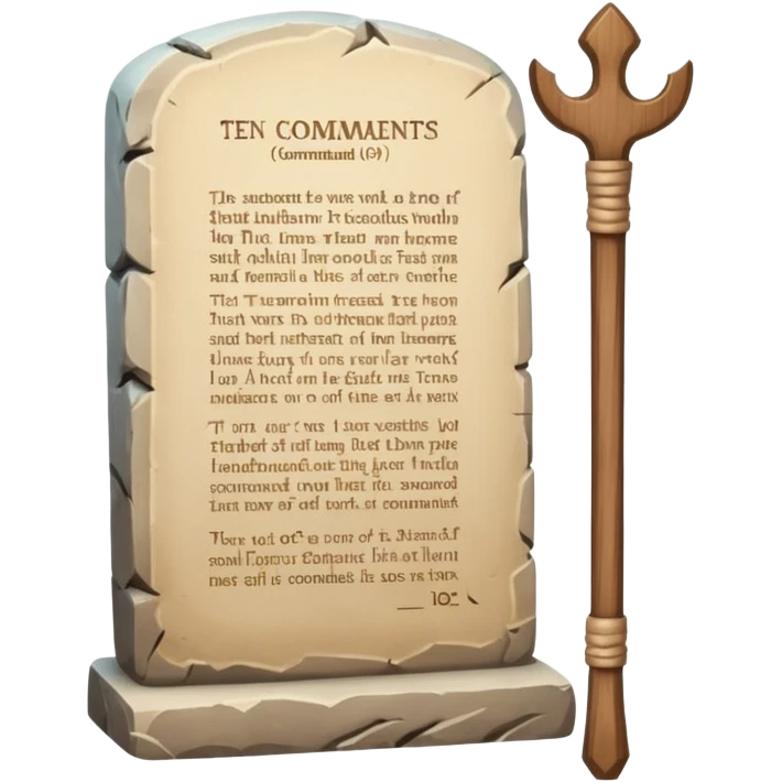 Ten commandments tablets and staff emoji