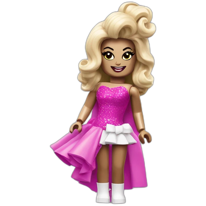 LEGO minifigure drag queen party emoji