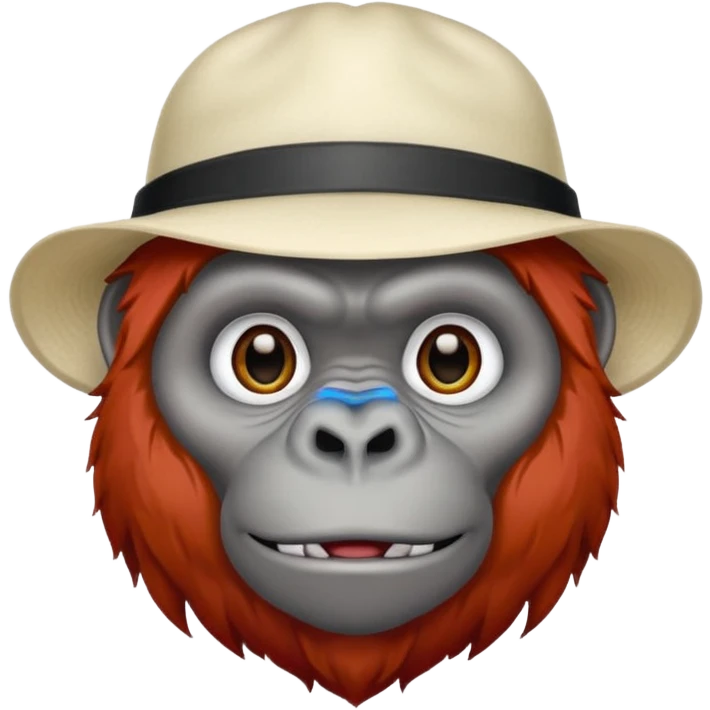red haired gorilla with white hat emoji