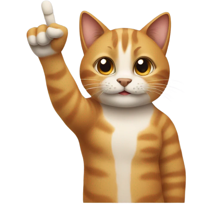 Cat doing the okay hand sign emoji