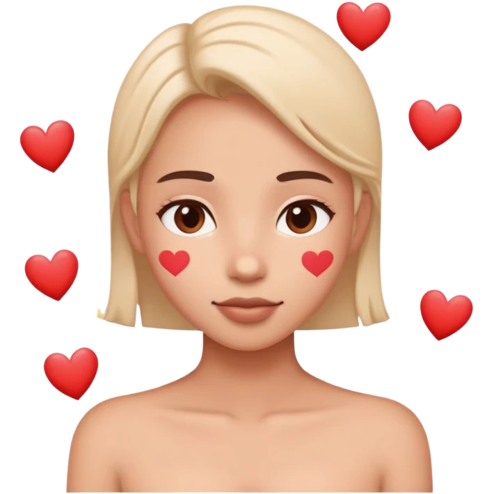 person with hearts around them emoji