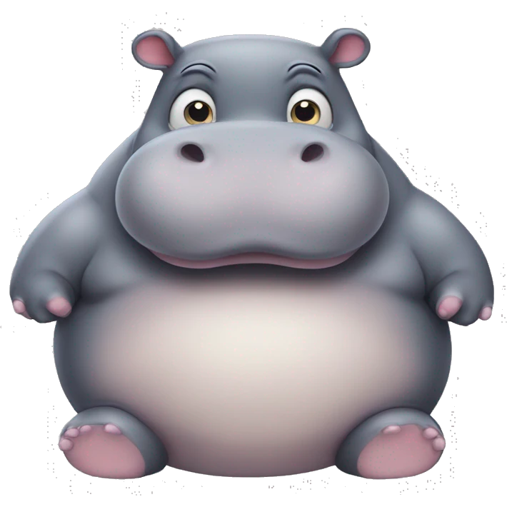 really fat obese but cute hippo emoji