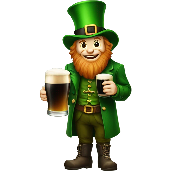 leprechaun drinking a guinness emoji