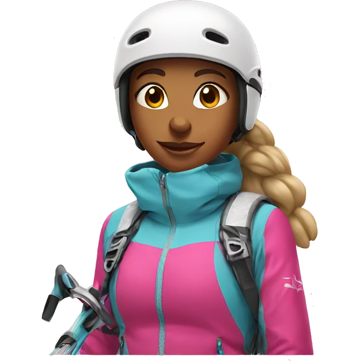 ski girl with pink gear emoji