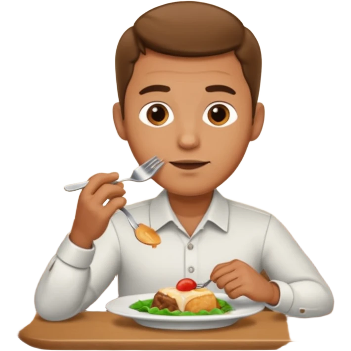 man eating at restaruant emoji