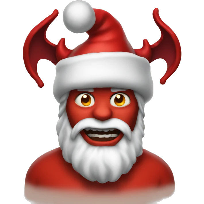 The devil in a Santa hat emoji