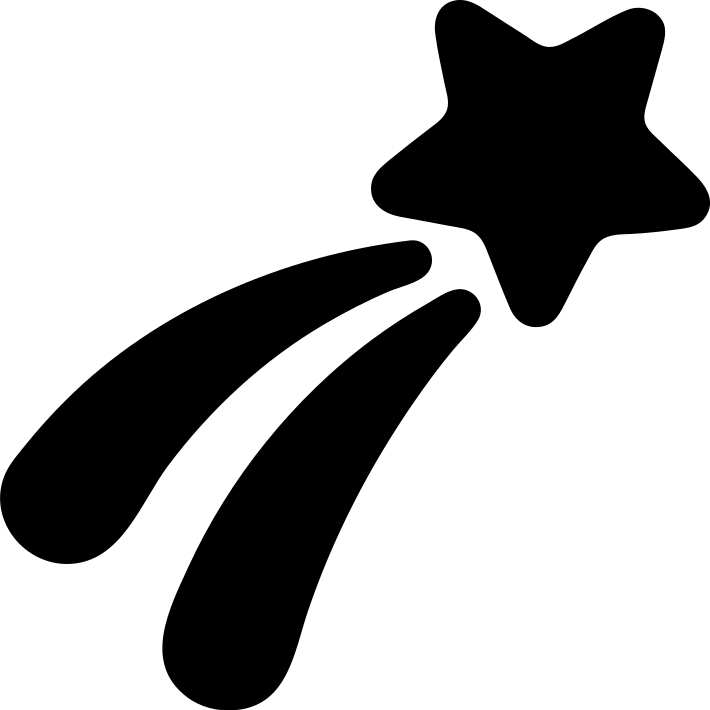 falling star from bottom to top right emoji