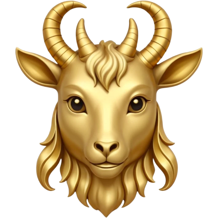 stylized golden goat head emoji