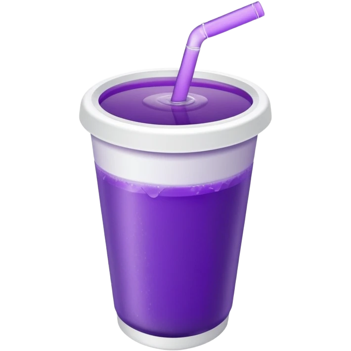  White styro cup without straw eith purple juice inside visible from the top only emoji
