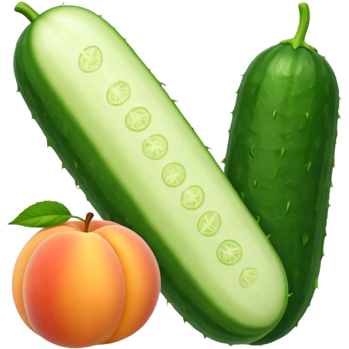 Cucumber+peach emoji