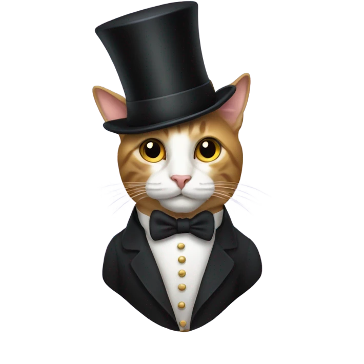 Cat with top hat emoji