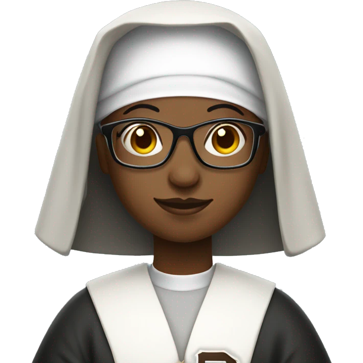 african nun with glasses and cross playing baseball emoji