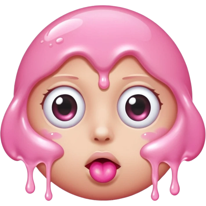 rolling eyes with bubble gum drips emoji