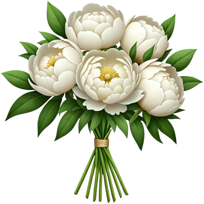 White peonies bouquet  emoji