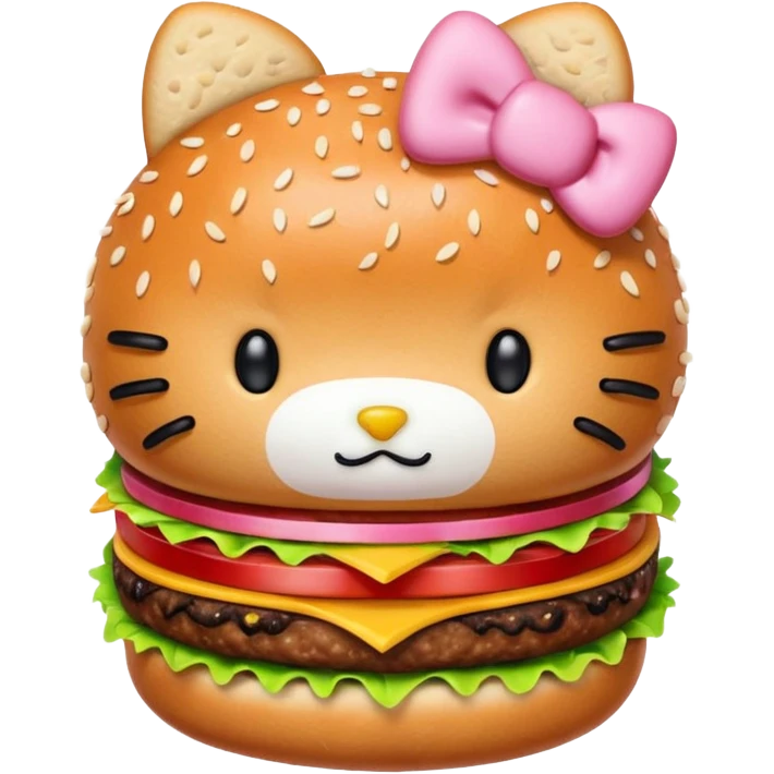 Hello kitty hamburger emoji