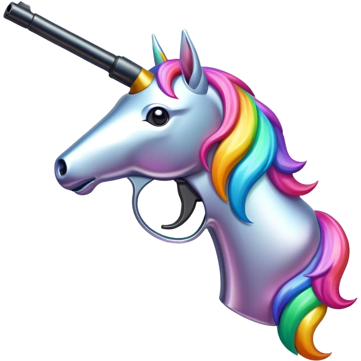 Unicorn merged with Gun emoji