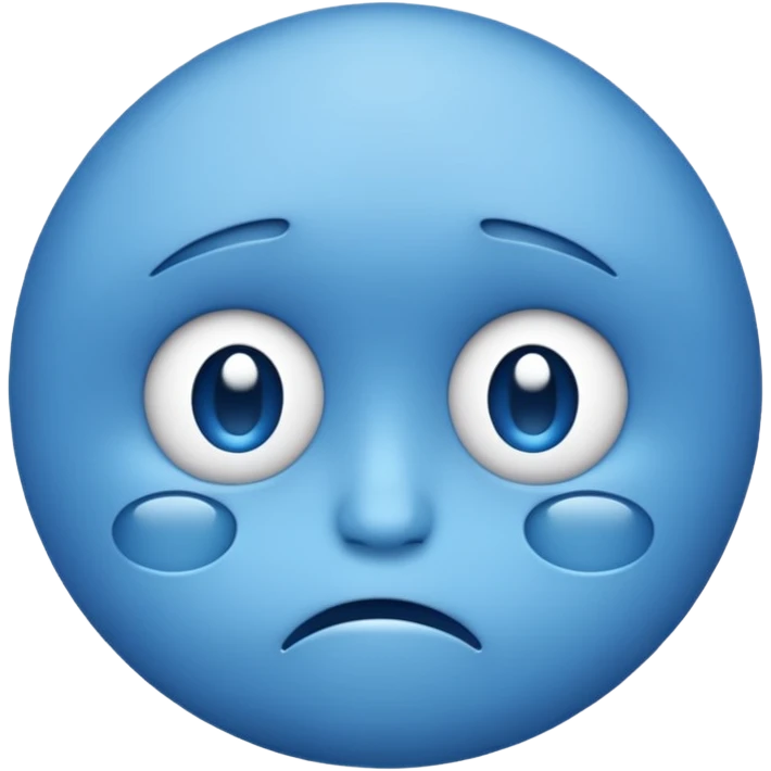 Sad face blue. emoji  emoji