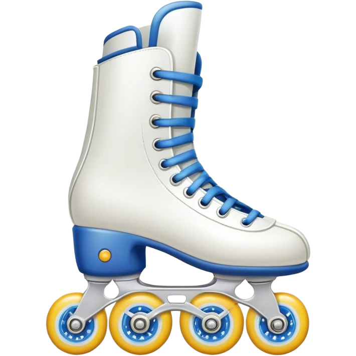 One White artistic rollerskate with h emoji