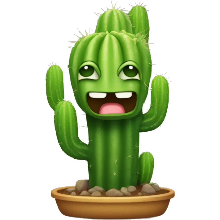 Pleading cactus cat emoji