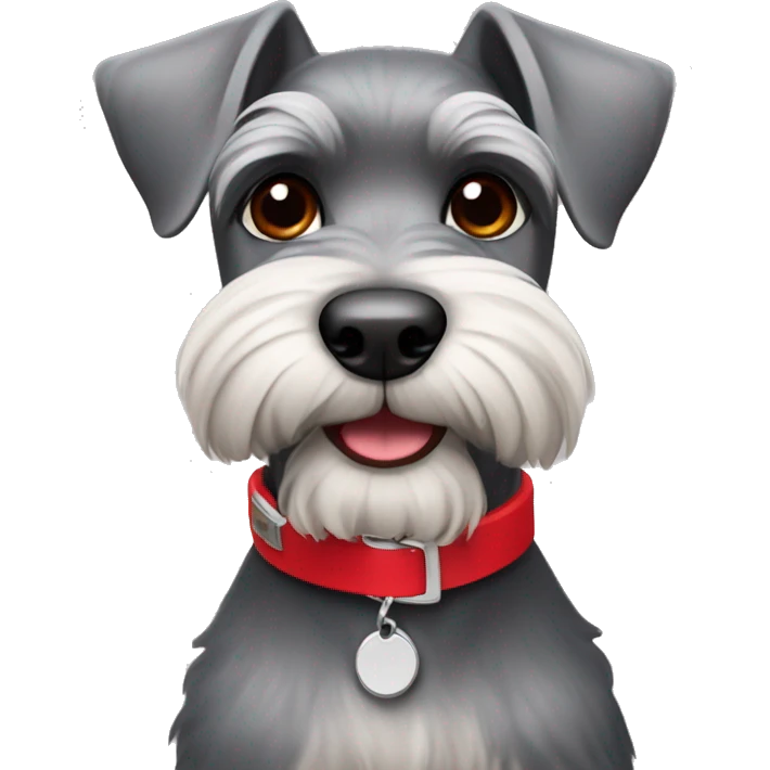 Schnauzer with red collar emoji