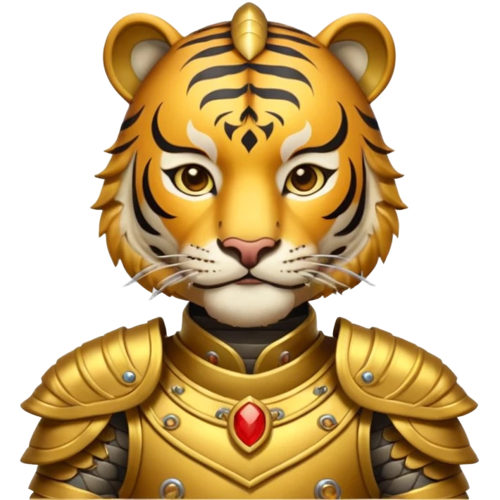 Ancient Chinese tiger warrior with traditional armor emoji