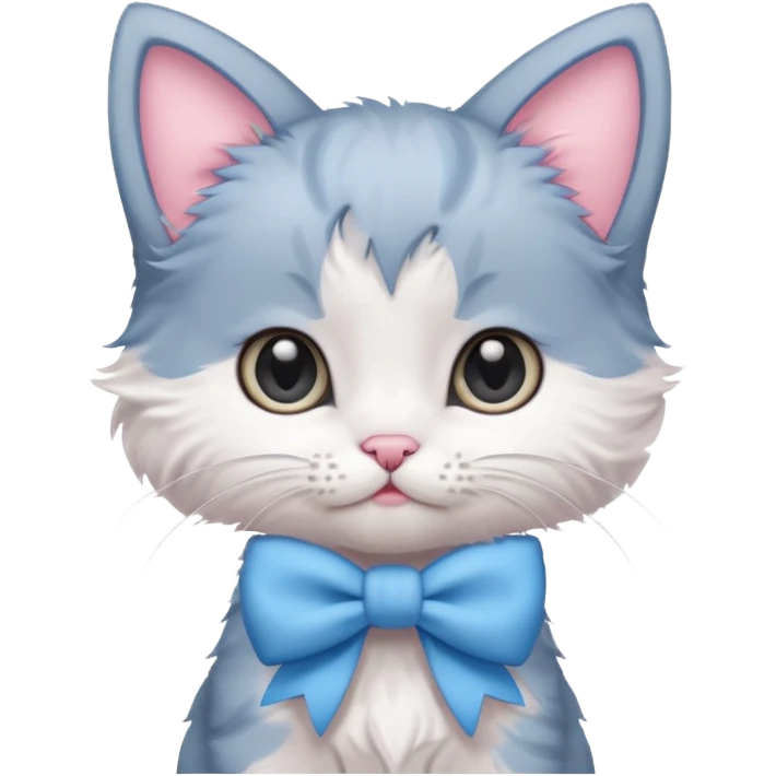 Kitten wearing bow emoji