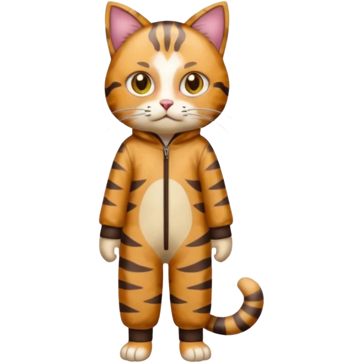 full body anxious looking colourful light calico tabby cat with hazel eyes and patchy brown tabby sections of fur emoji