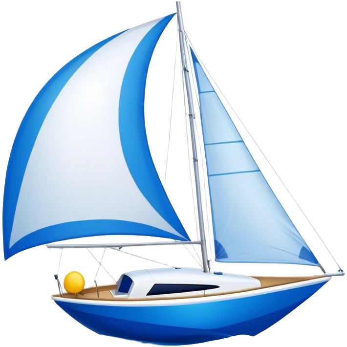 Sailboat - Sunfish (Model Year: 2021) (Iconic colour: Bright sail with blue and white) emoji