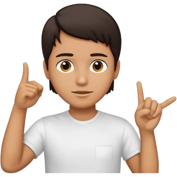 Como el segundo pero con la otra mano se señale la cabeza emoji