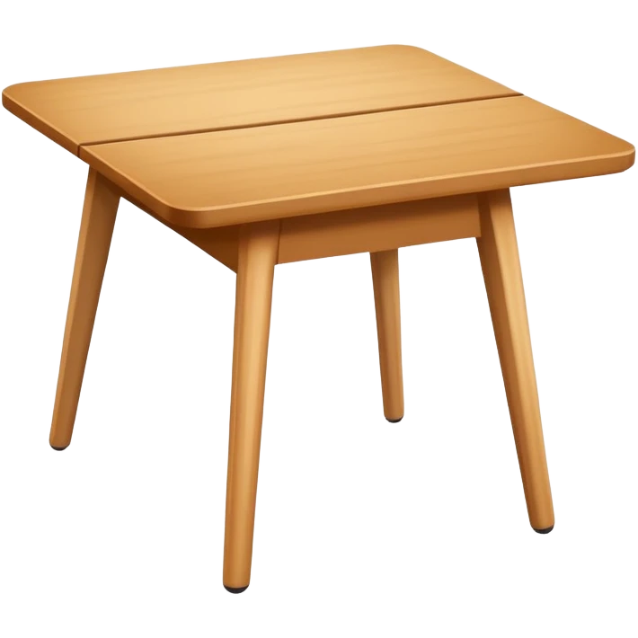 A flat, minimalistic, wooden table icon with four legs, viewed from the front, white background, no shadow, simple lines, high contrast, emoji design emoji