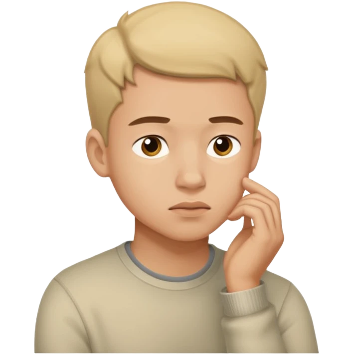 Young man showing possible options emoji
