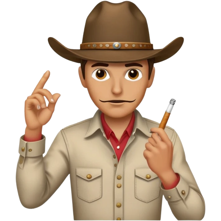 Cowboy flipping someone off smoking a cigarette  emoji