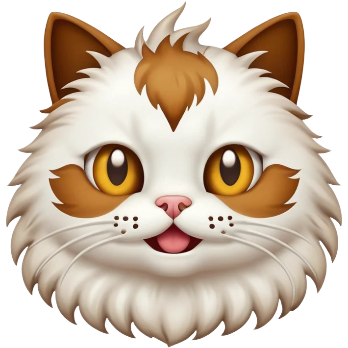 Jaw dropped cat with poop exploding behind it emoji