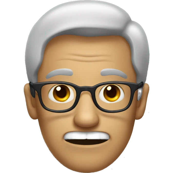 A man with glasses and horror face emoji