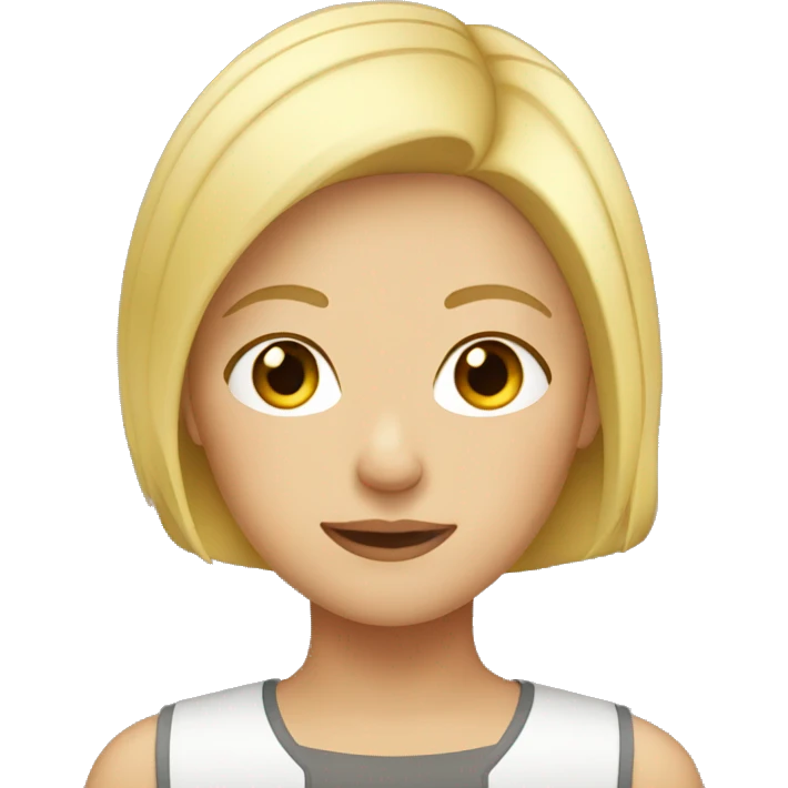 blonde girl with short hair emoji