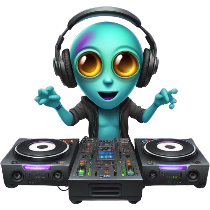 Alien EDM DJ emoji