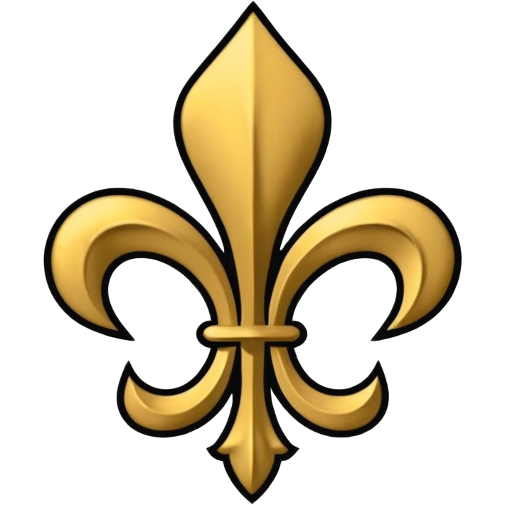 Louisiana state outline state black and fluer de lis gold emoji | AI ...