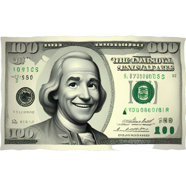A smiling $100 bill emoji
