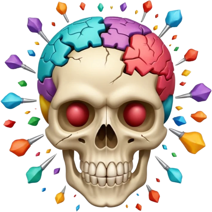 Skull with exploding brain emoji