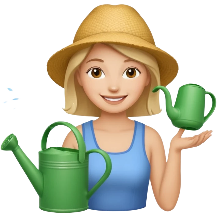 woman with watering pot emoji