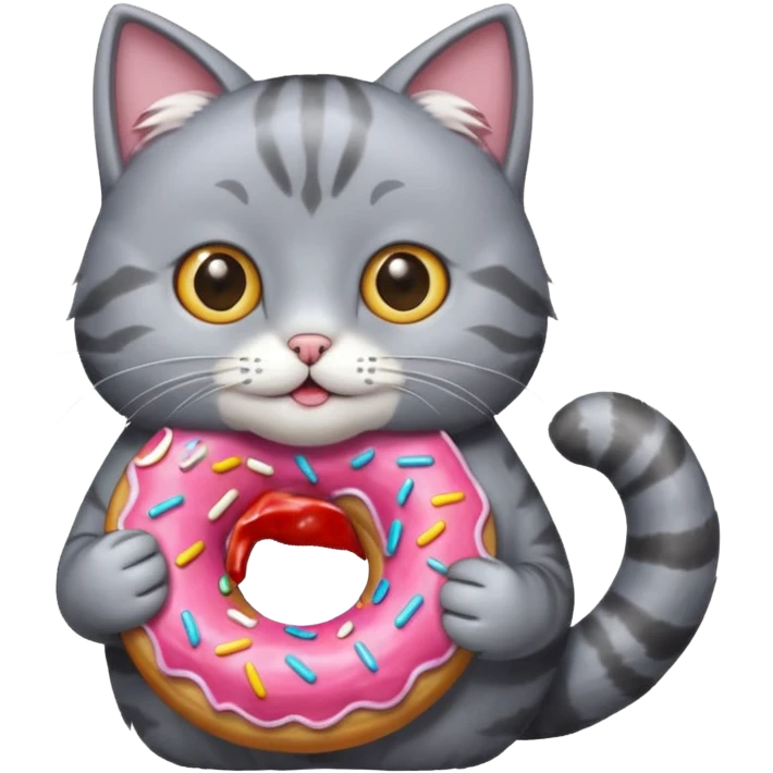 cat grey donut emoji