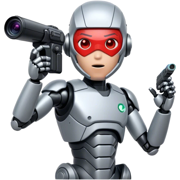 cyborg shooting a video emoji