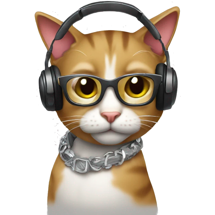 dancing cat cool DJ emoji