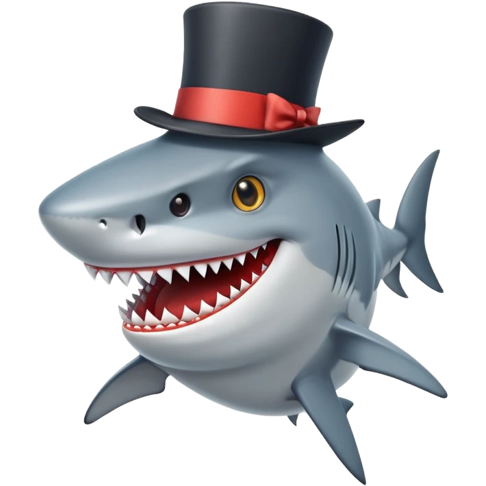Shark with a top hatrr emoji