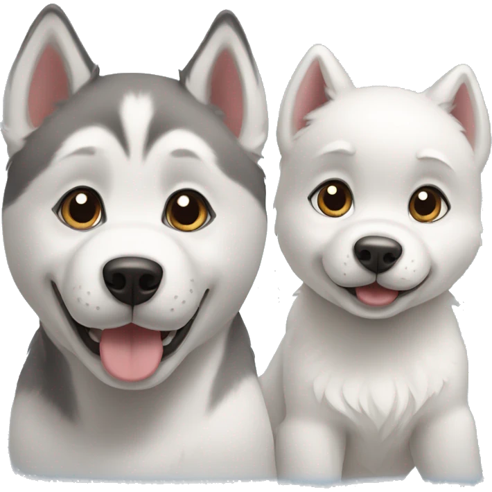 Husky puppy and dog emoji