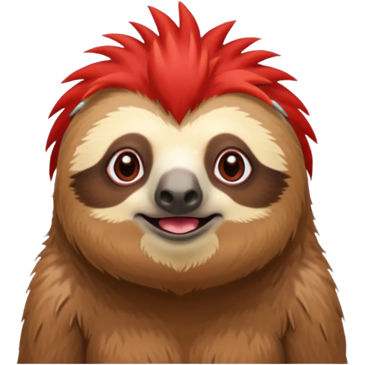 sloth with a red mohawk emoji
