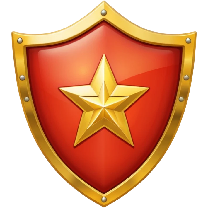 a shiny shield with the USSR flag inside emoji | AI Emoji Generator