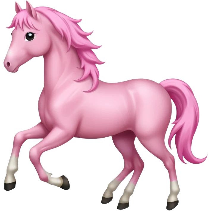 Full body horse with soft pink hair emoji