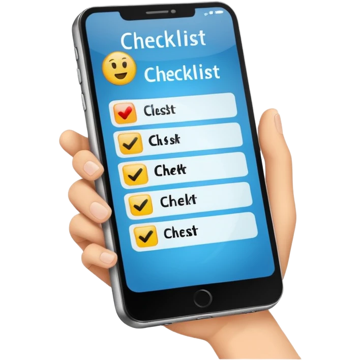 phone with a checklist emoji